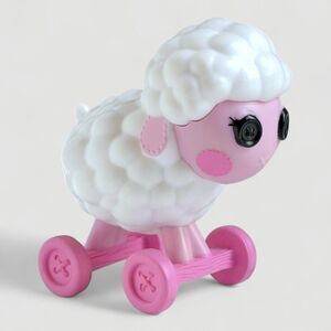 RARE 2013 Lalaloopsy LITTLE BAH PEEP Full Animal Pet Sheep/Lamb on Pink Wheels